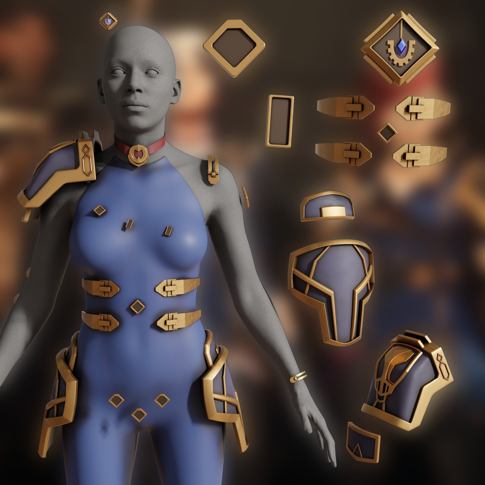 ENFORCER CAITLYN armor ACCESSORIES mechanism shoulder ARCANE 3D print model_10