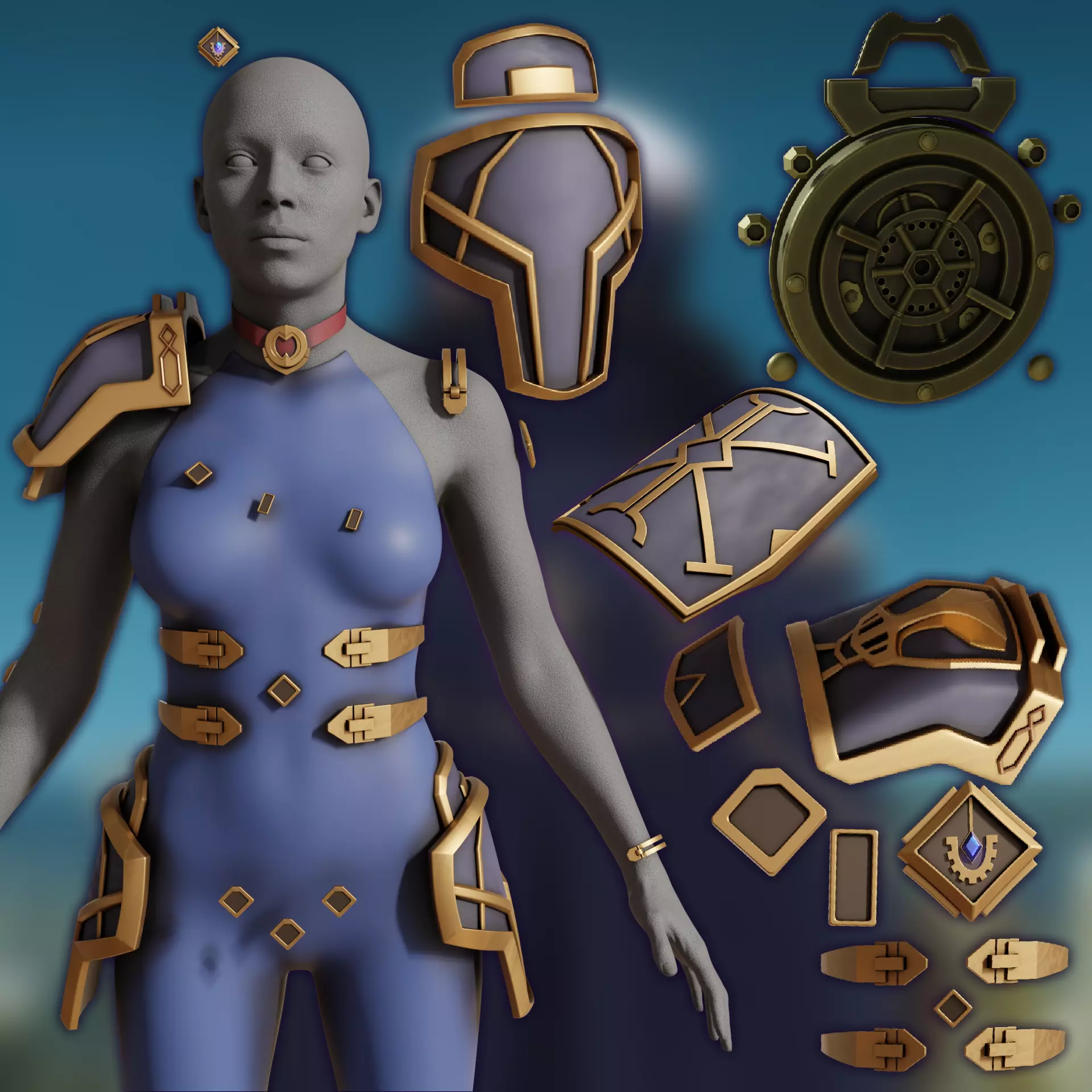 ENFORCER CAITLYN armor ACCESSORIES mechanism shoulder ARCANE 3D print model_0