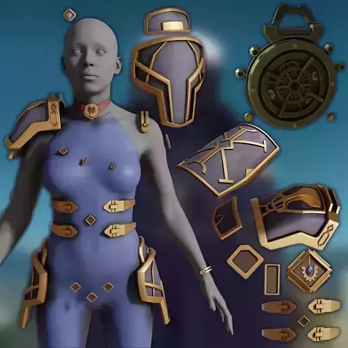 ENFORCER CAITLYN armor ACCESSORIES mechanism shoulder ARCANE  3D print model