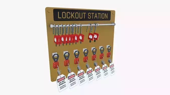 lockout station Low-poly 3D model