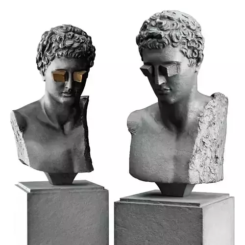 Cube eyes bust sculpture