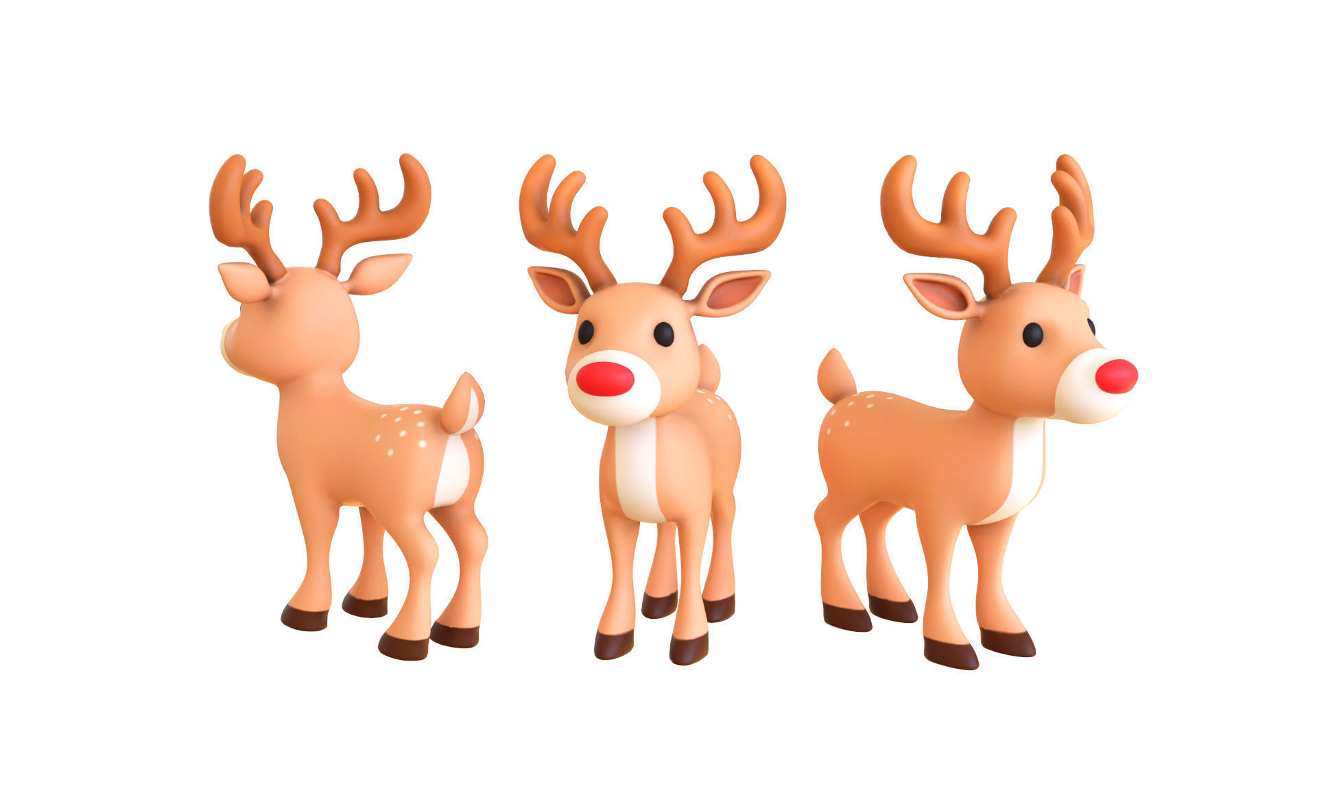 Reindeer cute 5 3d print stl  3D print model_1