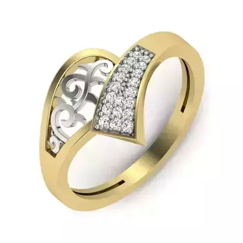 Women Diamond Ring 3dm STL  Render Details - PR-220 DIA