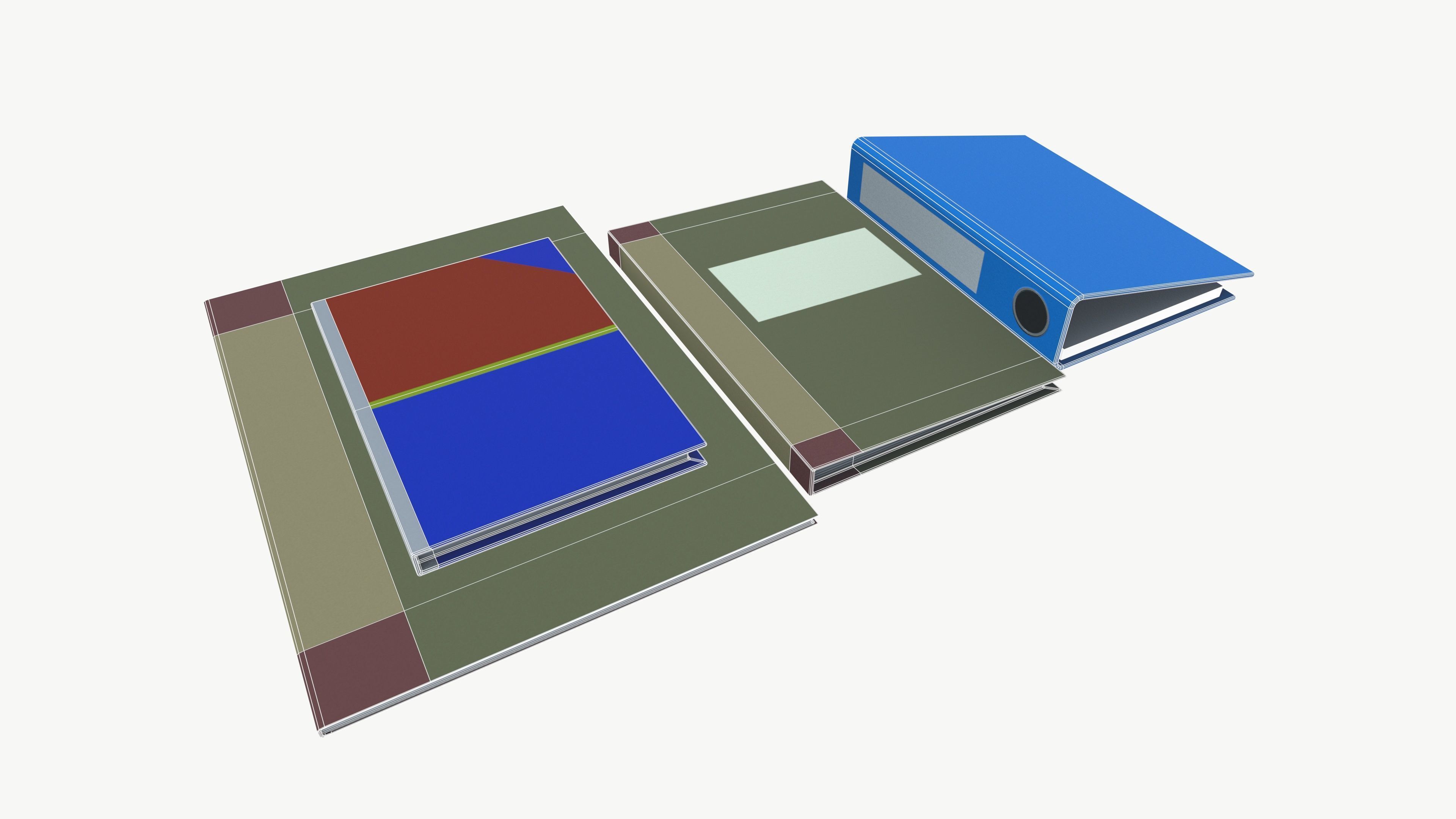 Records and Files Low-poly 3D model_7