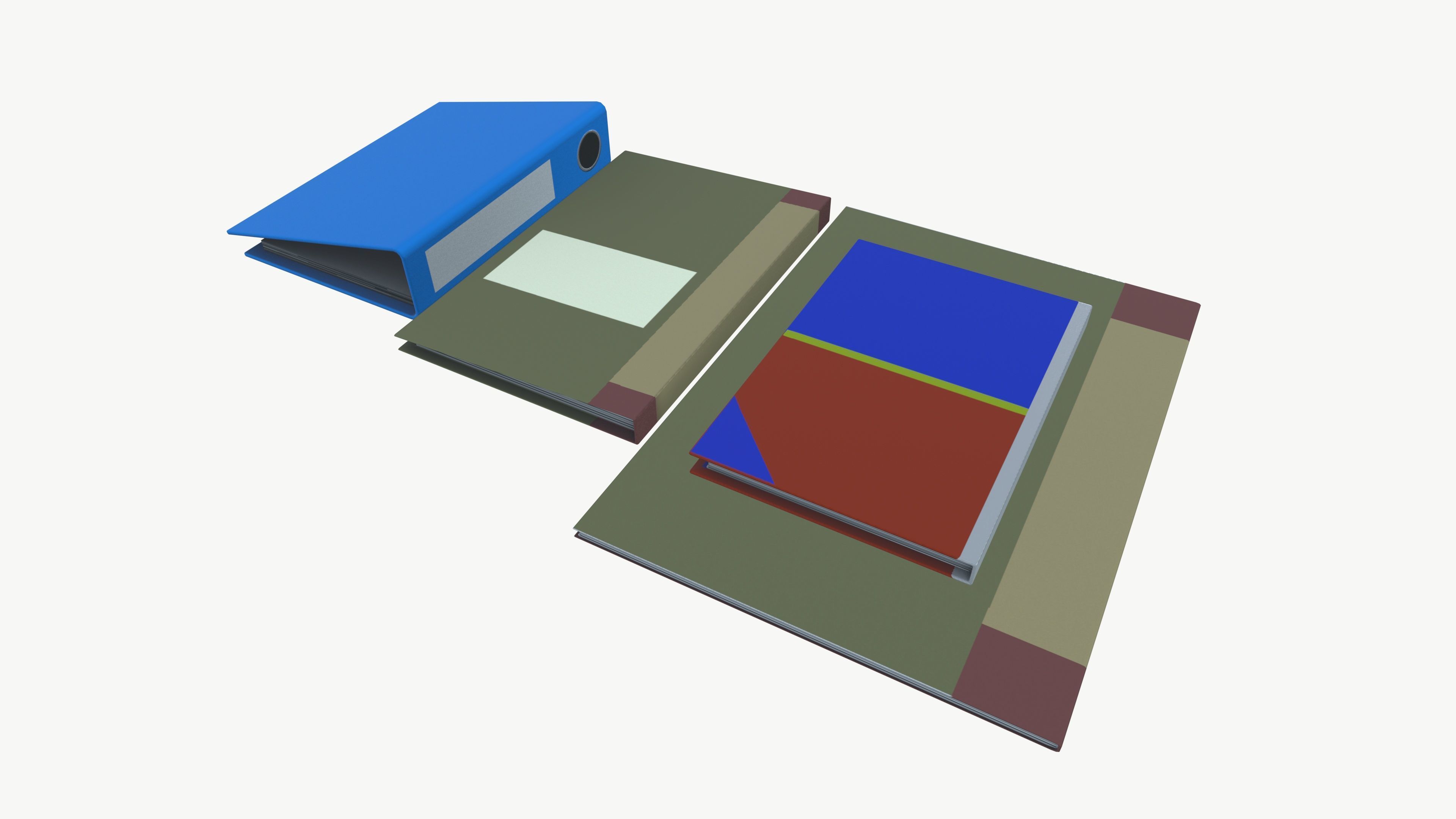 Records and Files Low-poly 3D model_3