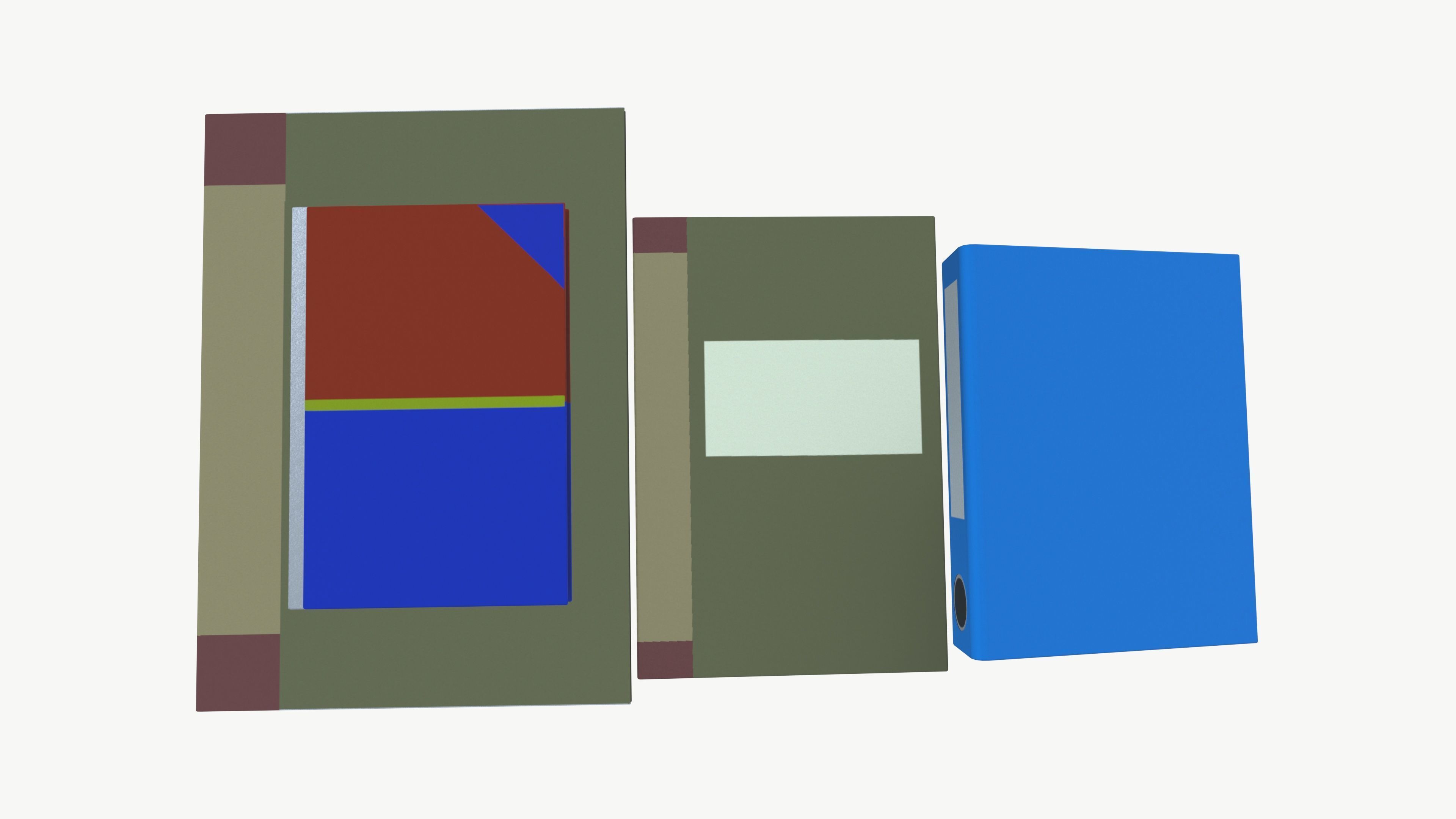 Records and Files Low-poly 3D model_6