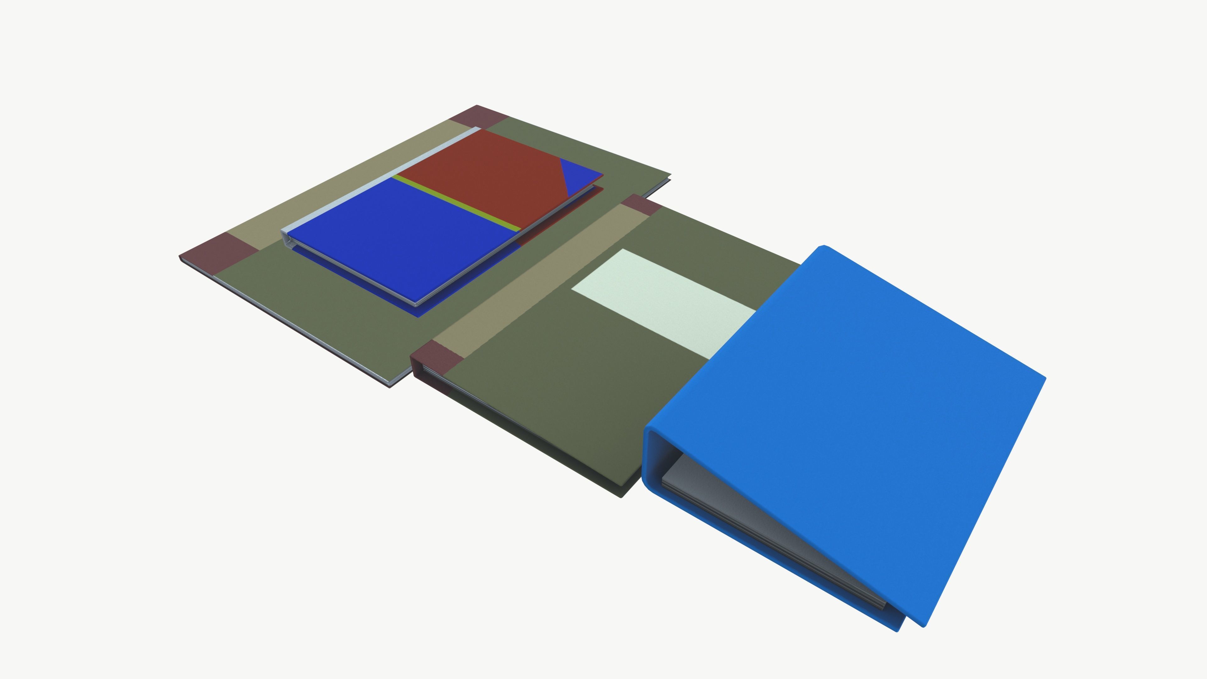 Records and Files Low-poly 3D model_2