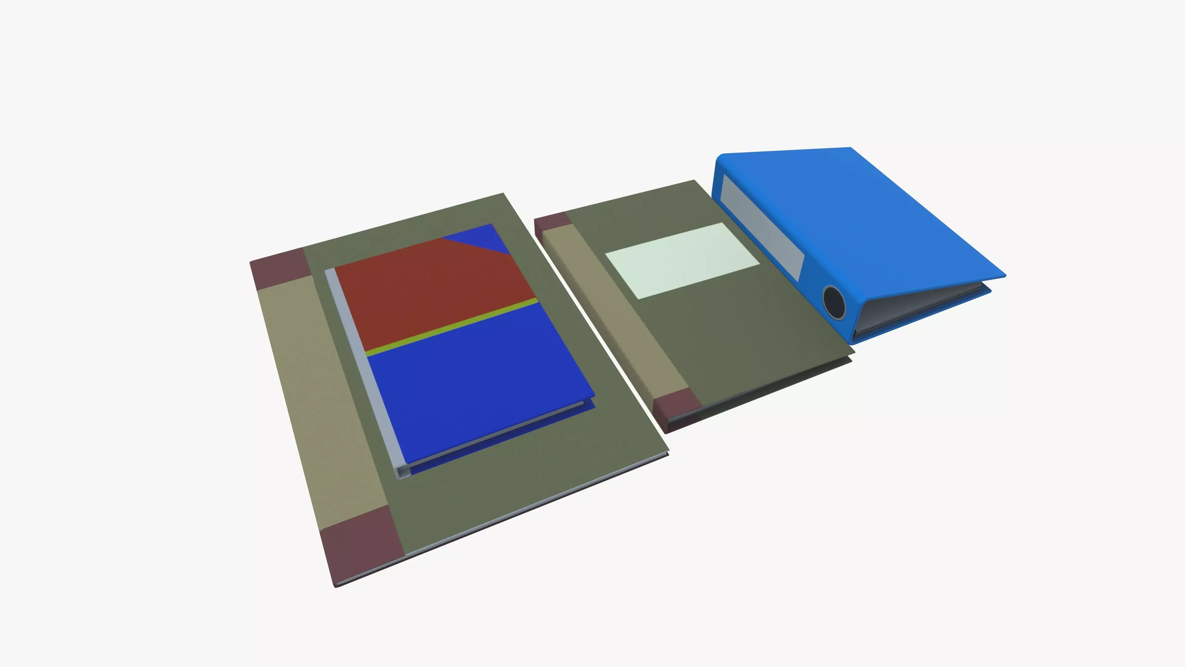 Records and Files Low-poly 3D model_0