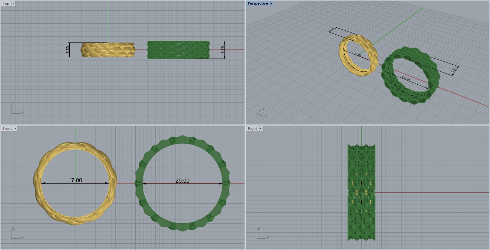 Wedding ring 3D print model_16