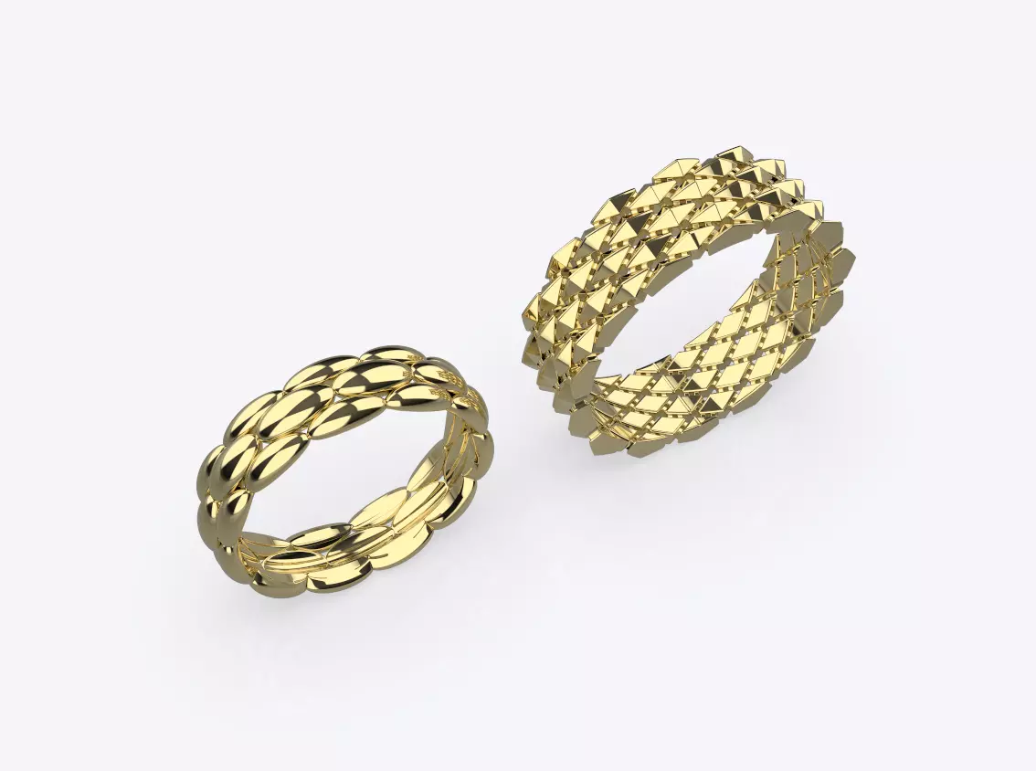 Wedding ring 3D print model_0