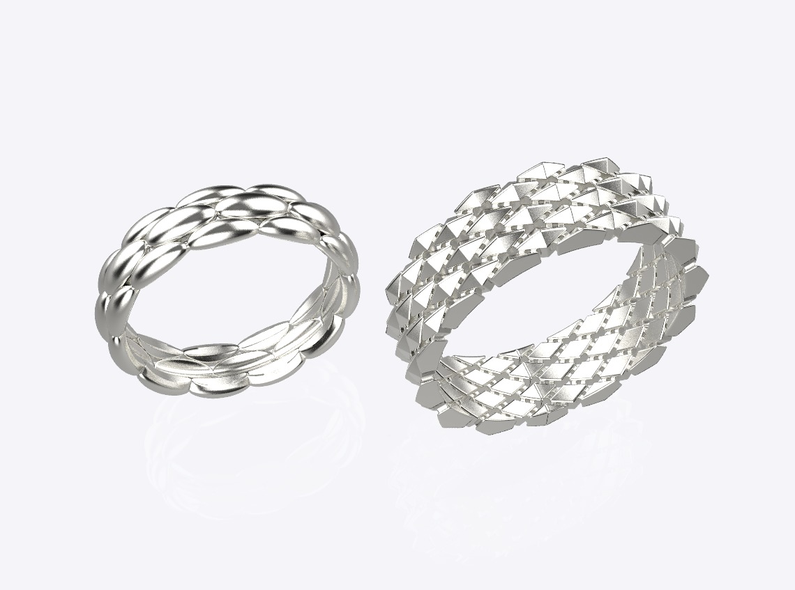 Wedding ring 3D print model_9
