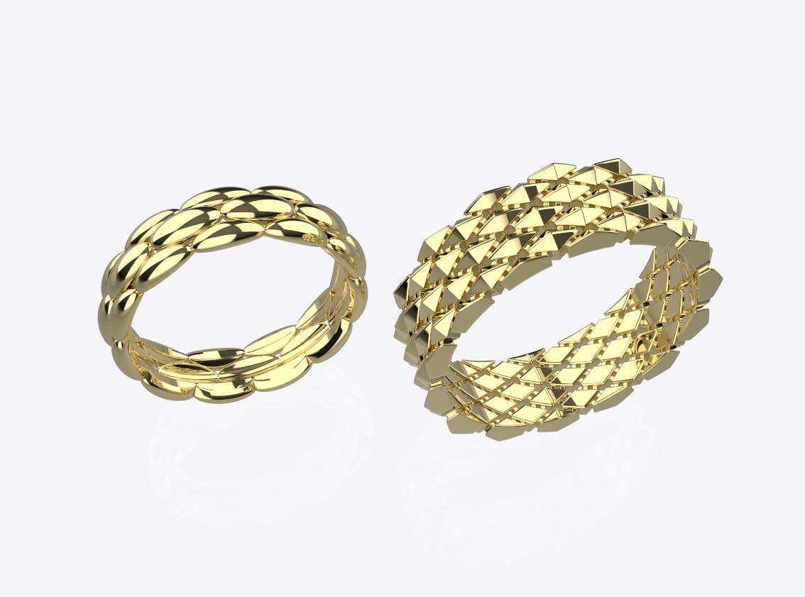 Wedding ring 3D print model_6