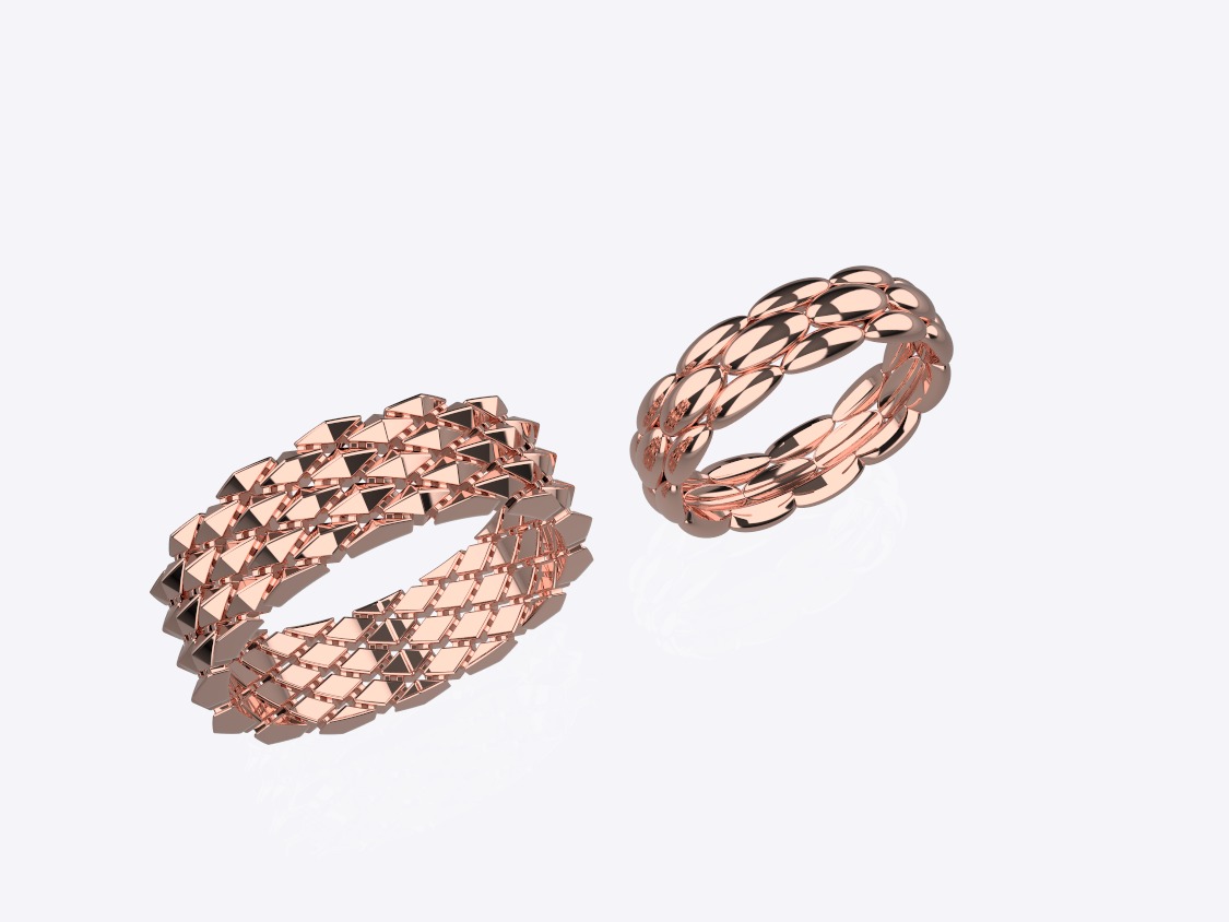 Wedding ring 3D print model_11