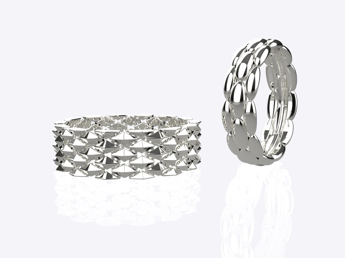 Wedding ring 3D print model_8