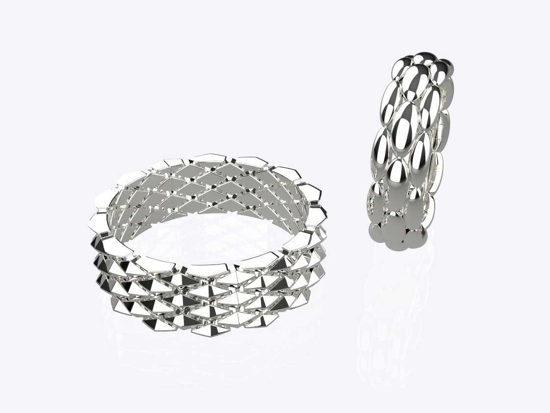 Wedding ring 3D print model_7