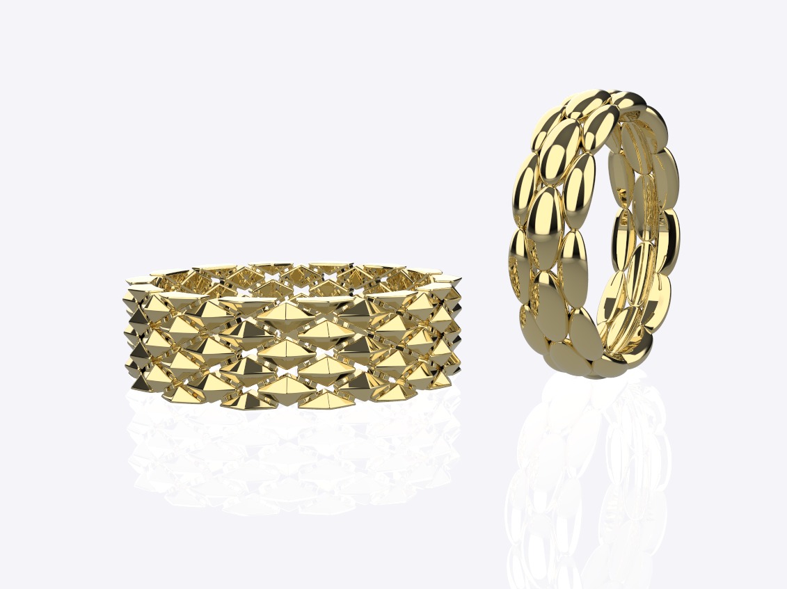 Wedding ring 3D print model_4
