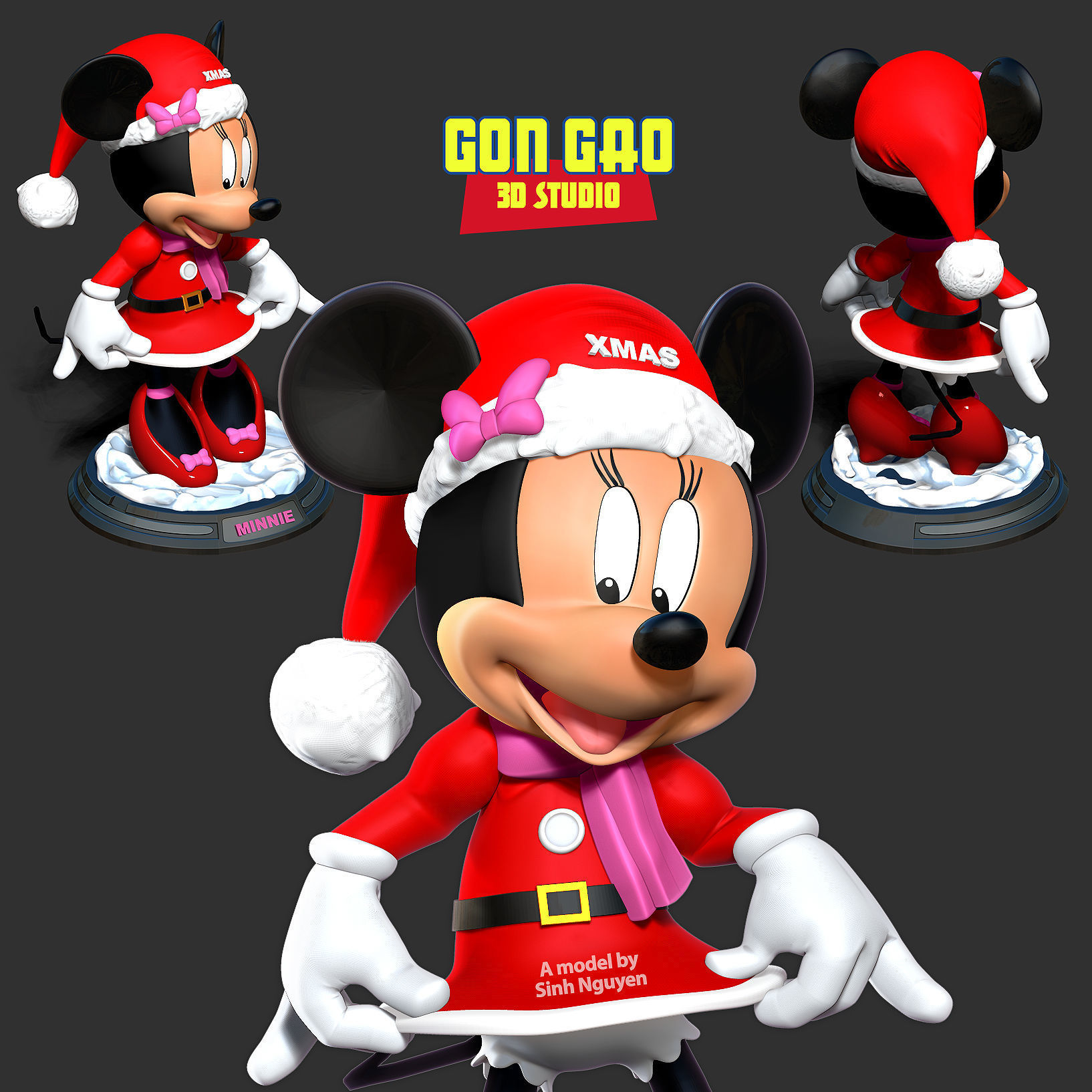 Santa Minnie 3D print model_1