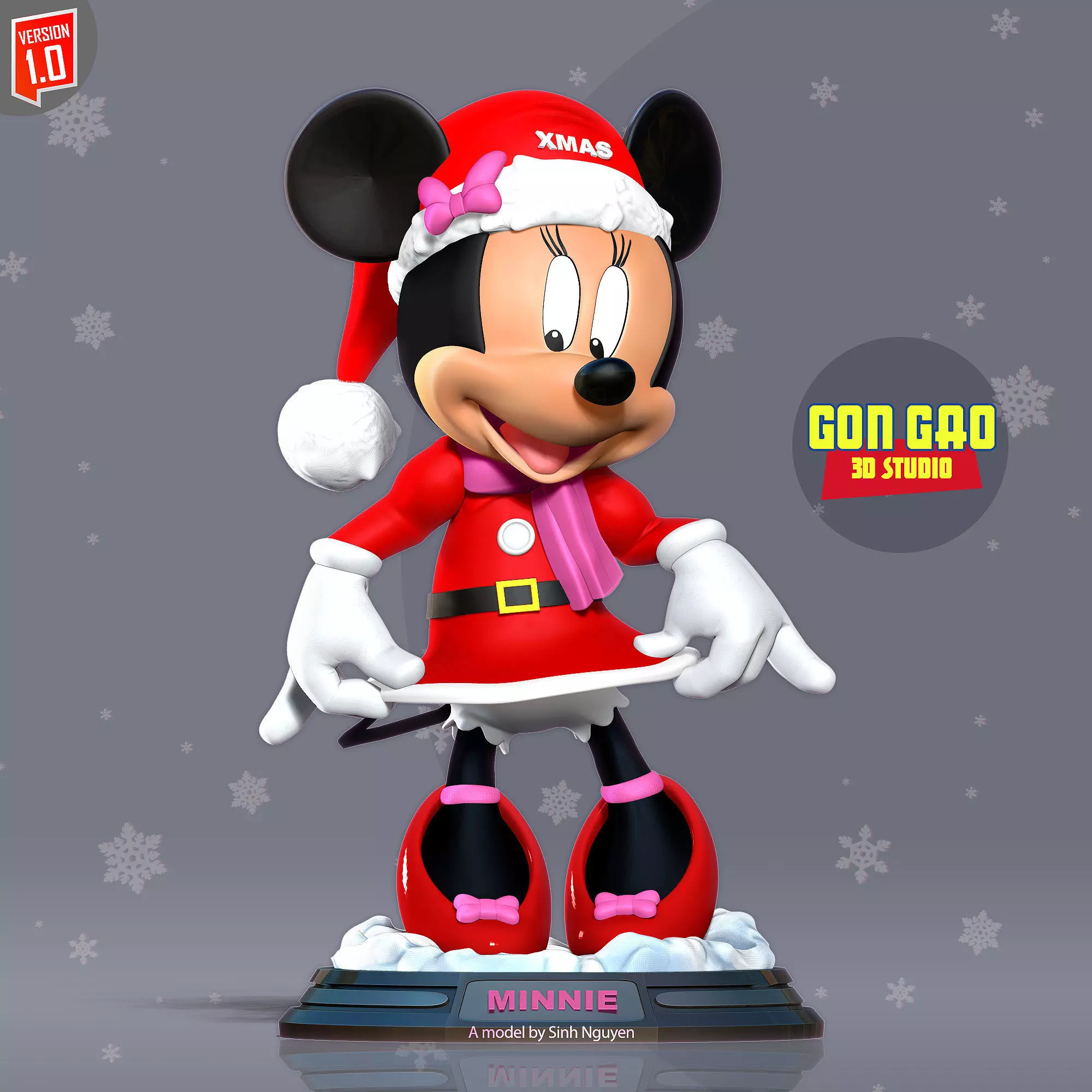 Santa Minnie 3D print model_0