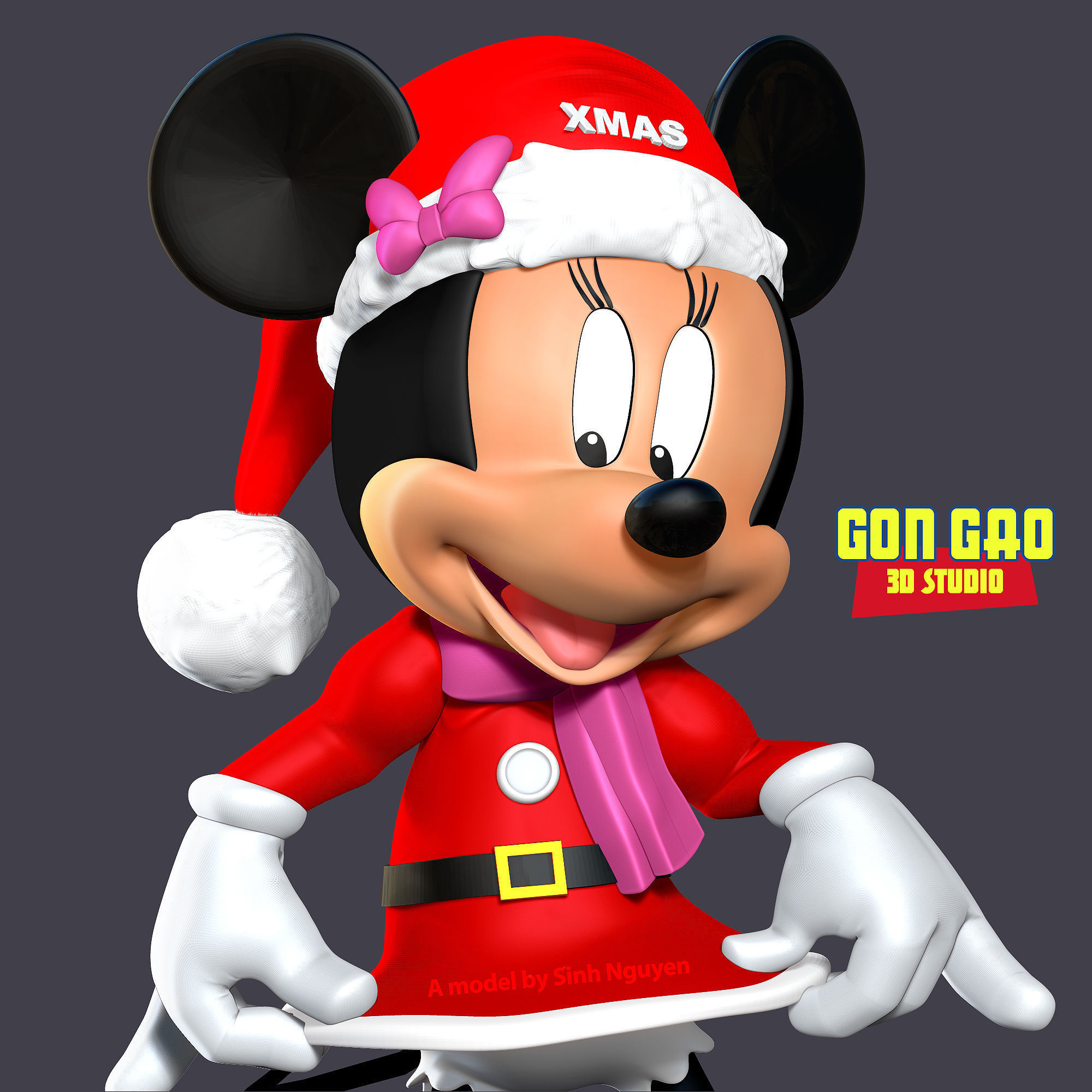Santa Minnie 3D print model_4