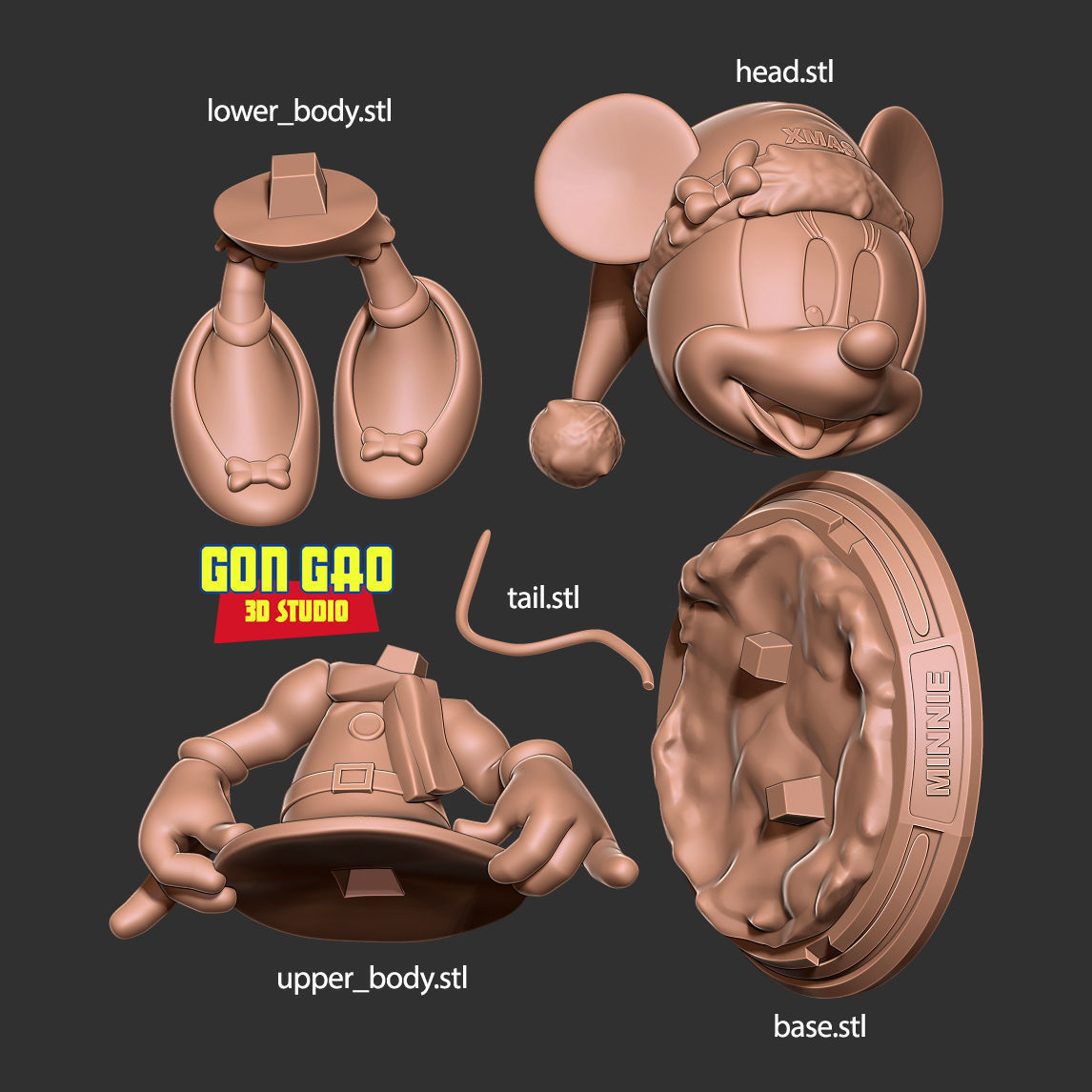 Santa Minnie 3D print model_2