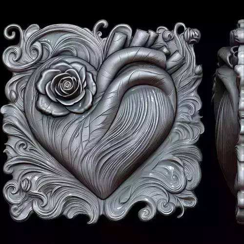 Pulse of Roses Relief STL file for 3d Printing or CNC