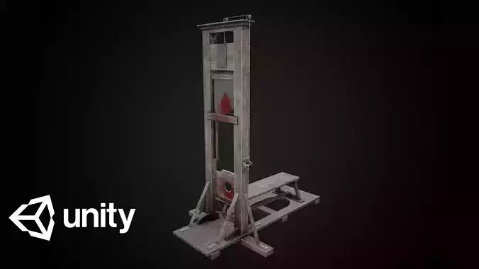  Medieval Guillotine low poly 3d model Low-poly 3D model