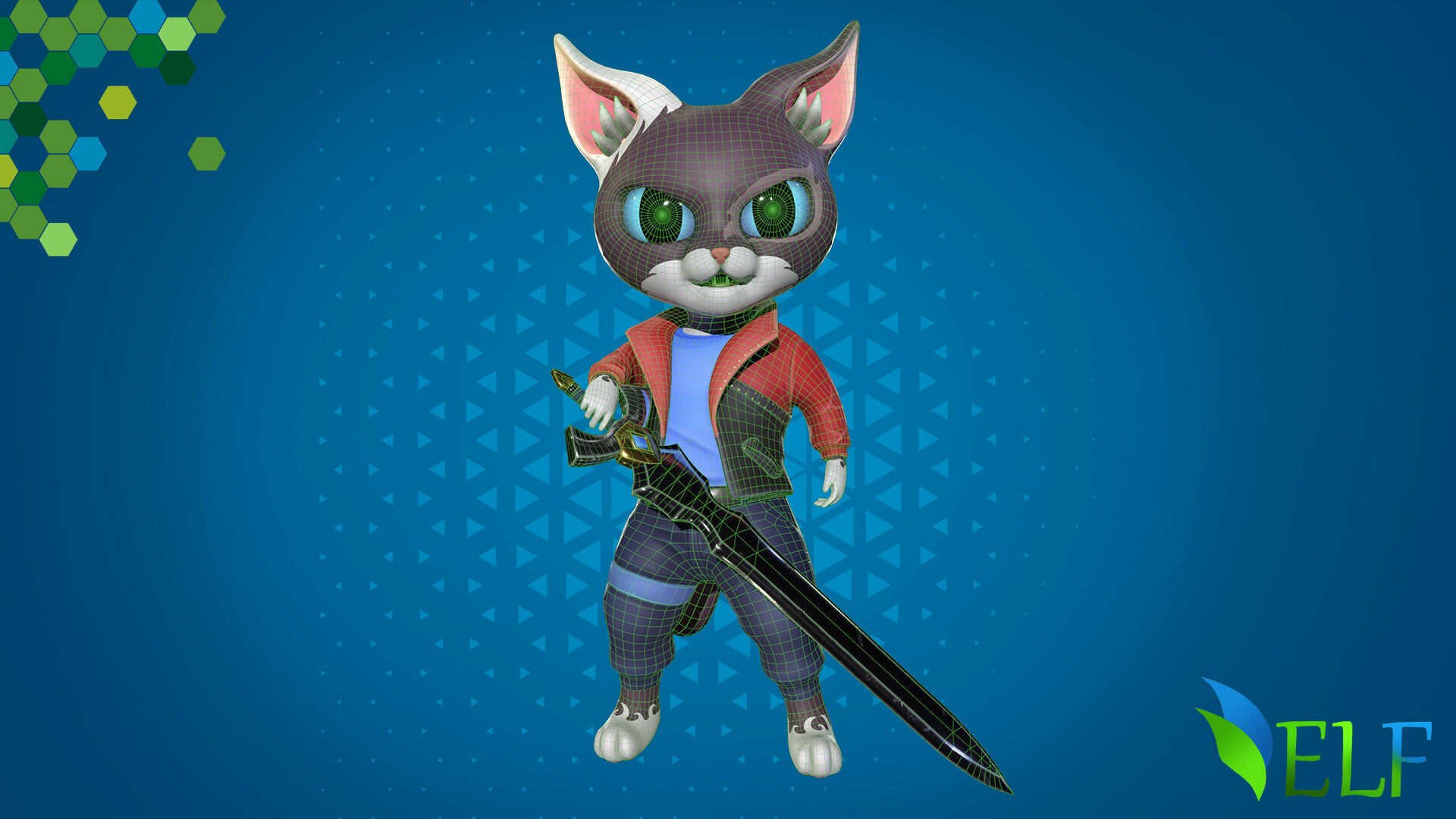 Cat Slayer 003 Low-poly 3D model_8