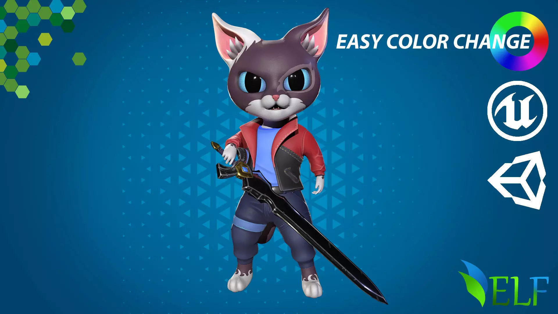 Cat Slayer 003 Low-poly 3D model_0