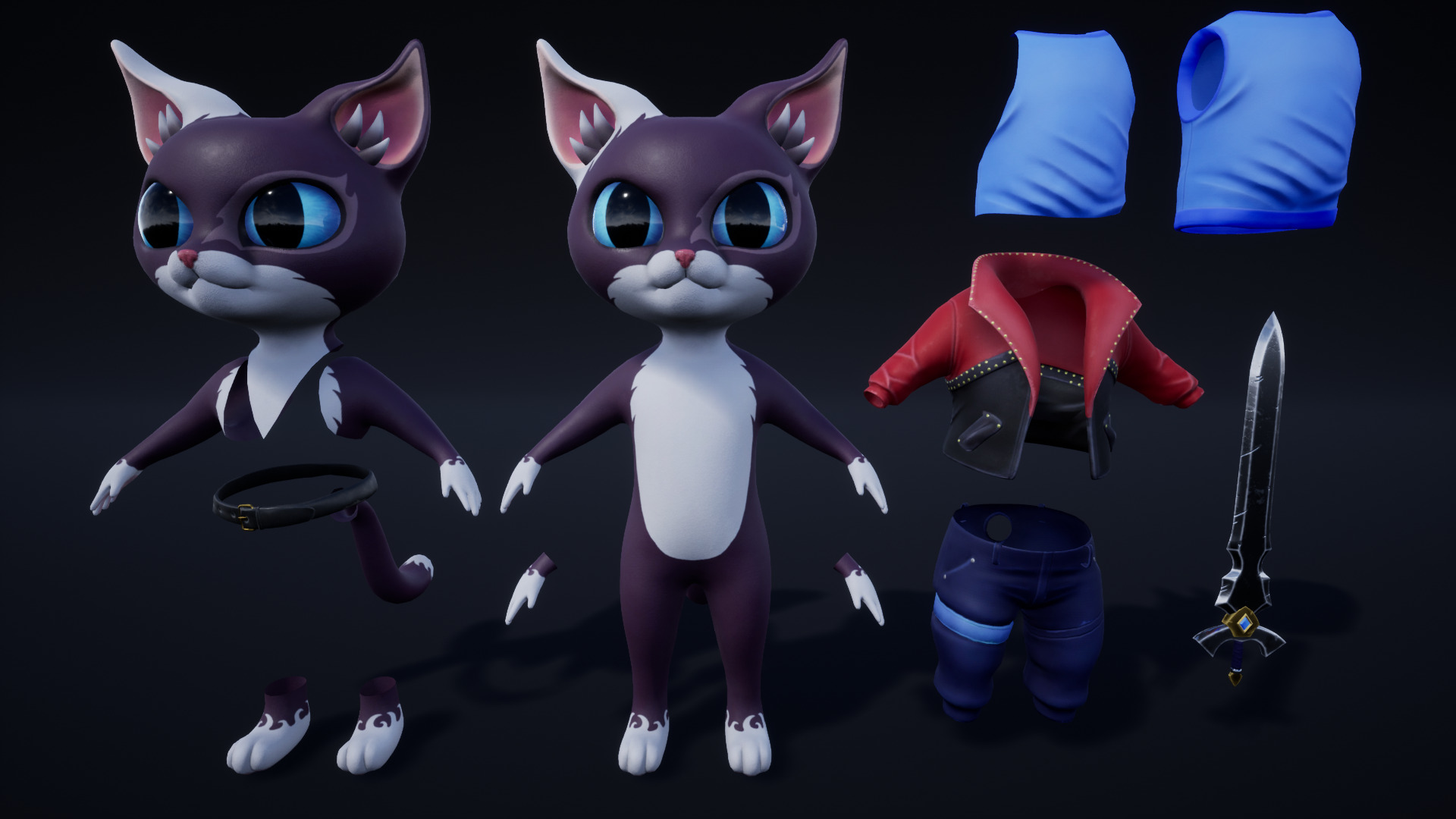 Cat Slayer 003 Low-poly 3D model_17