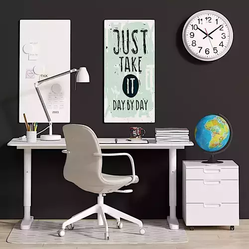 langfjaell chair and Ikea Bekant office Desk