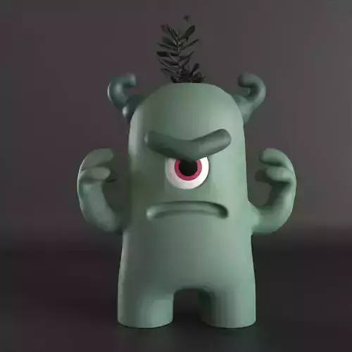 cute monster planter - vase - urn - candy dish - candle holder 3D print model