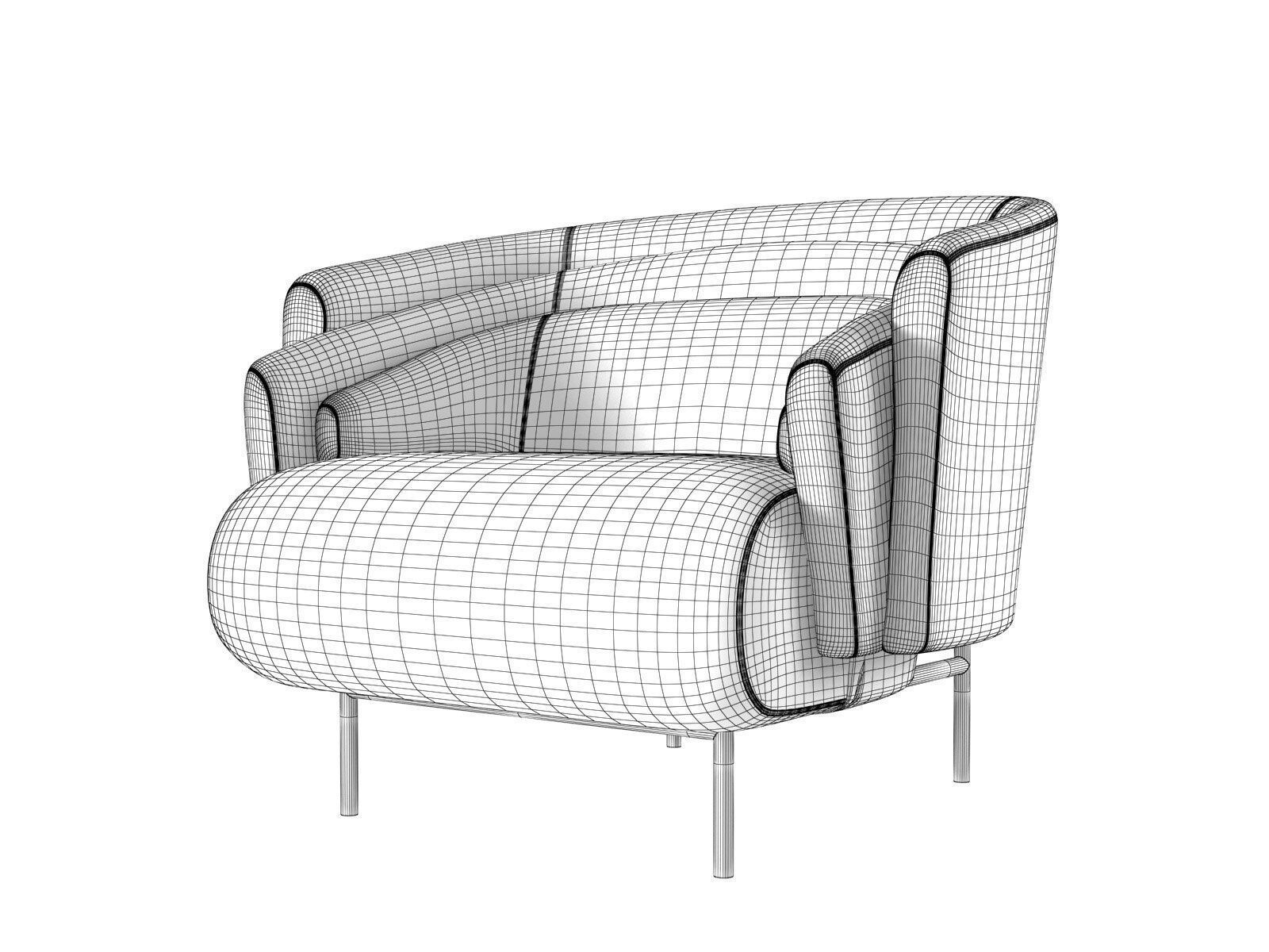 Hug Armchair 3D model_2
