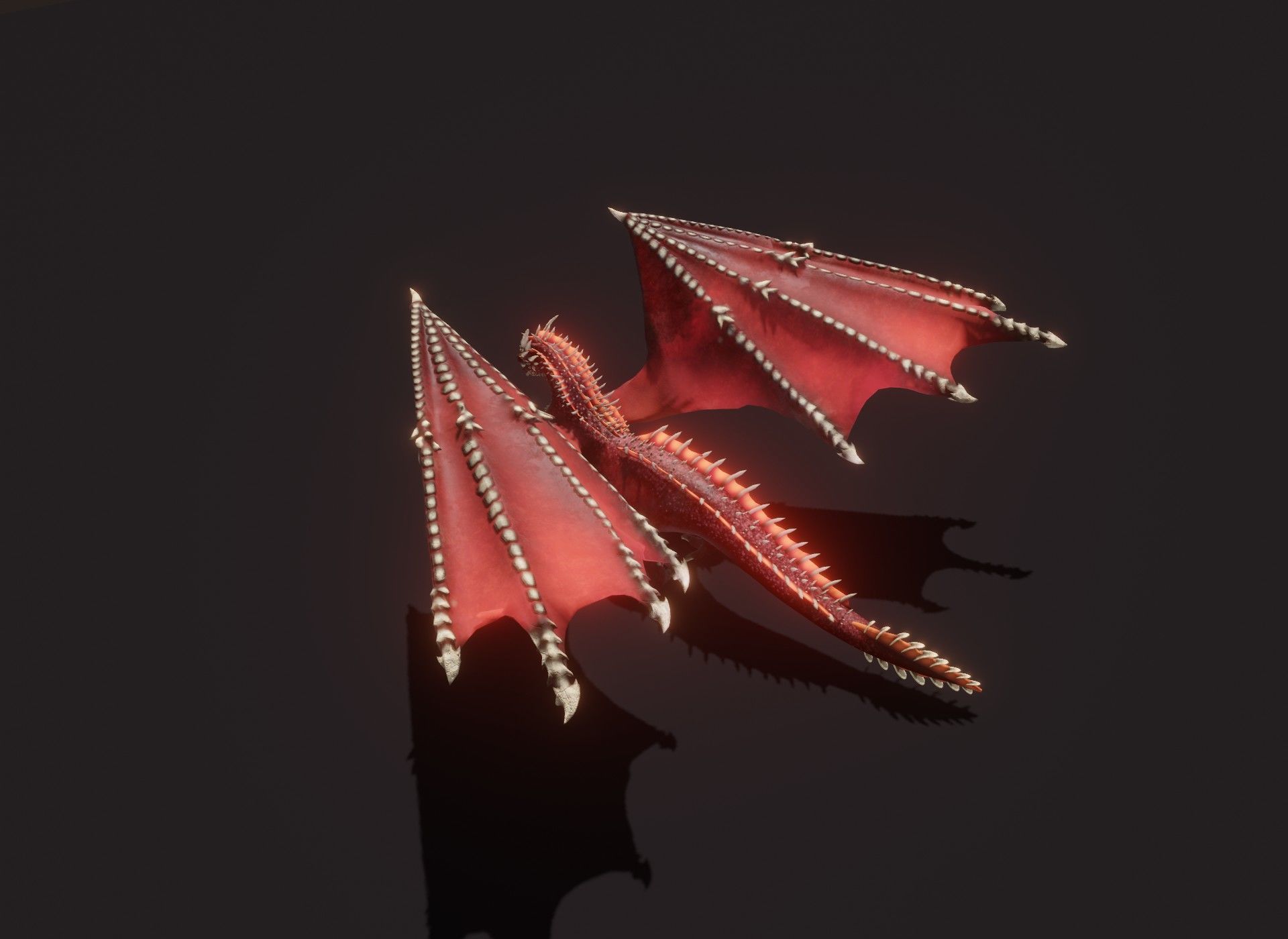 Realistic Red Dragon Animated 3D Model Low-poly 3D model_22
