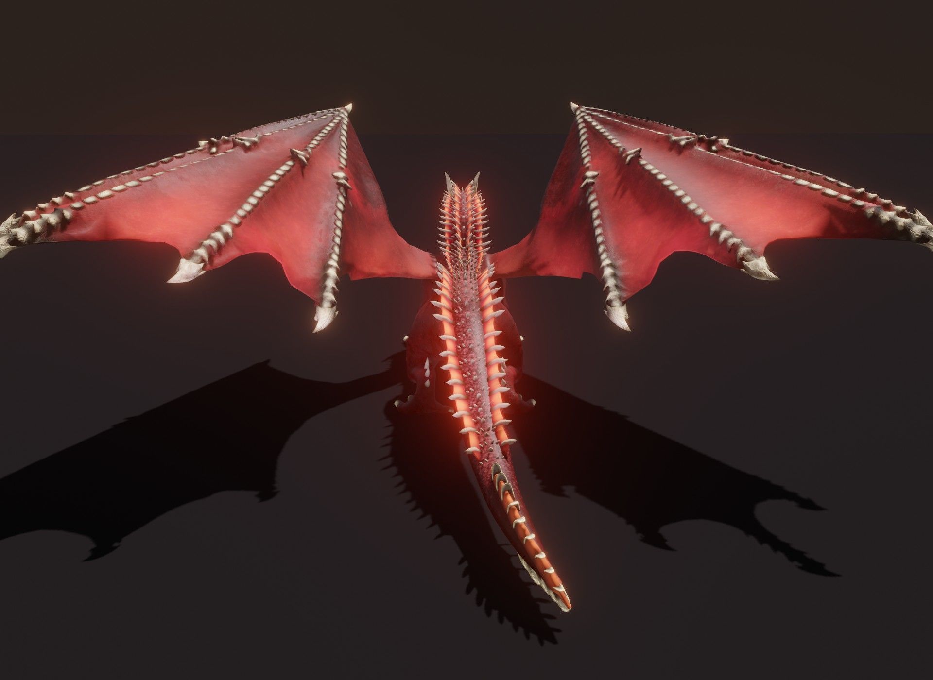Realistic Red Dragon Animated 3D Model Low-poly 3D model_13