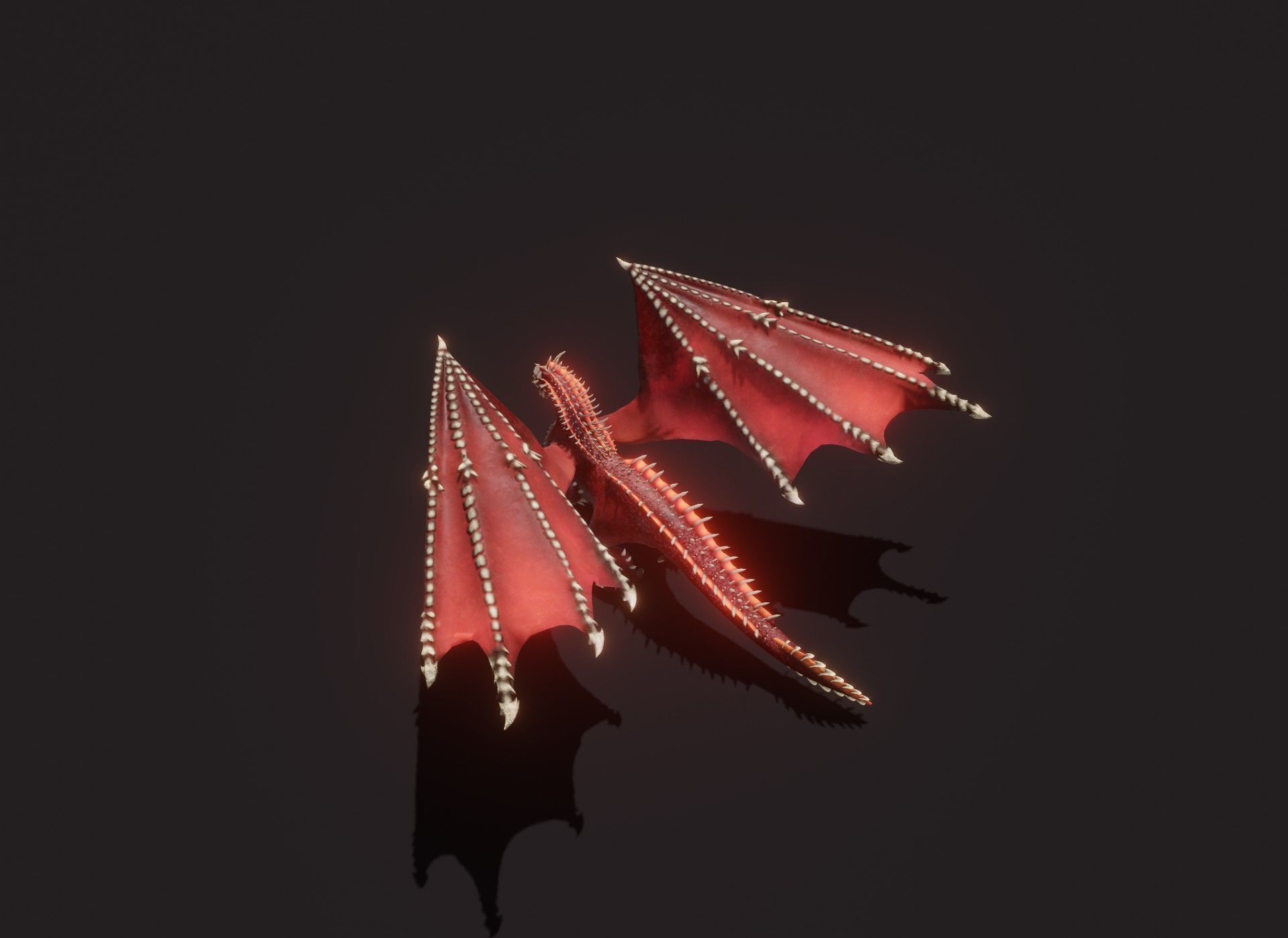 Realistic Red Dragon Animated 3D Model Low-poly 3D model_16