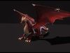 Realistic Red Dragon Animated 3D Model Low-poly 3D model_2