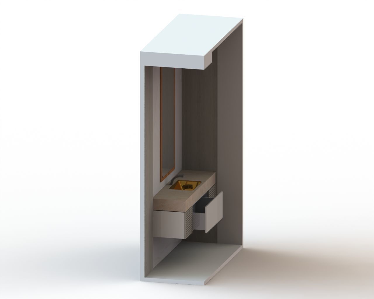 Bathroom Wash Hand Unit Mirror 3D print model_7