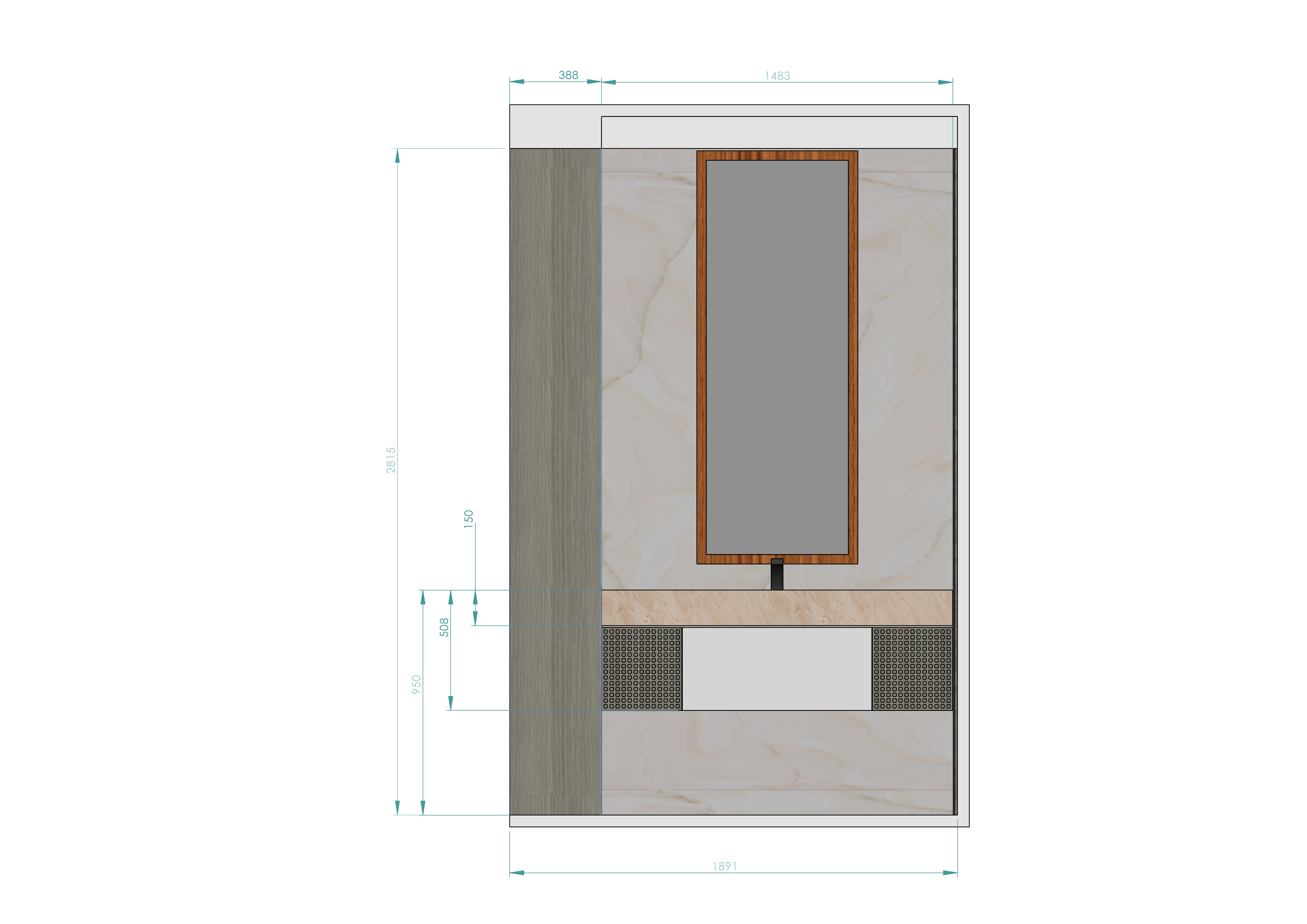 Bathroom Wash Hand Unit Mirror 3D print model_9