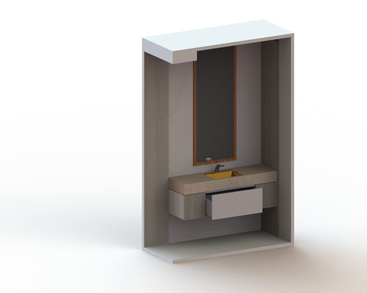 Bathroom Wash Hand Unit Mirror 3D print model_5