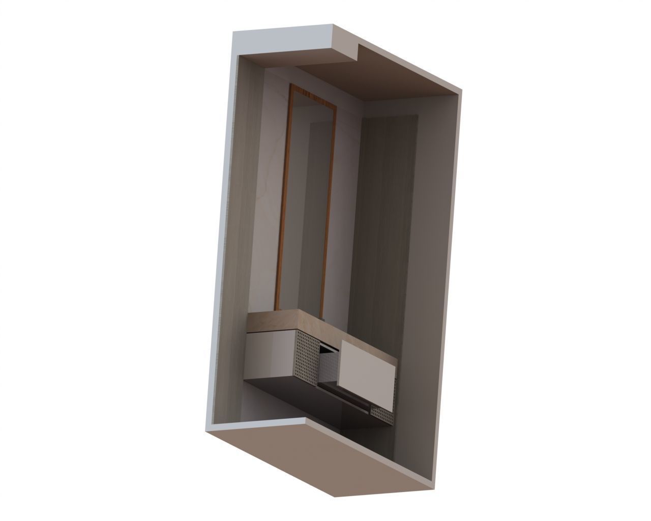 Bathroom Wash Hand Unit Mirror 3D print model_8