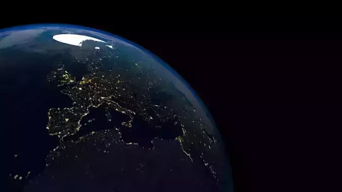 Earth In Nightmap Position