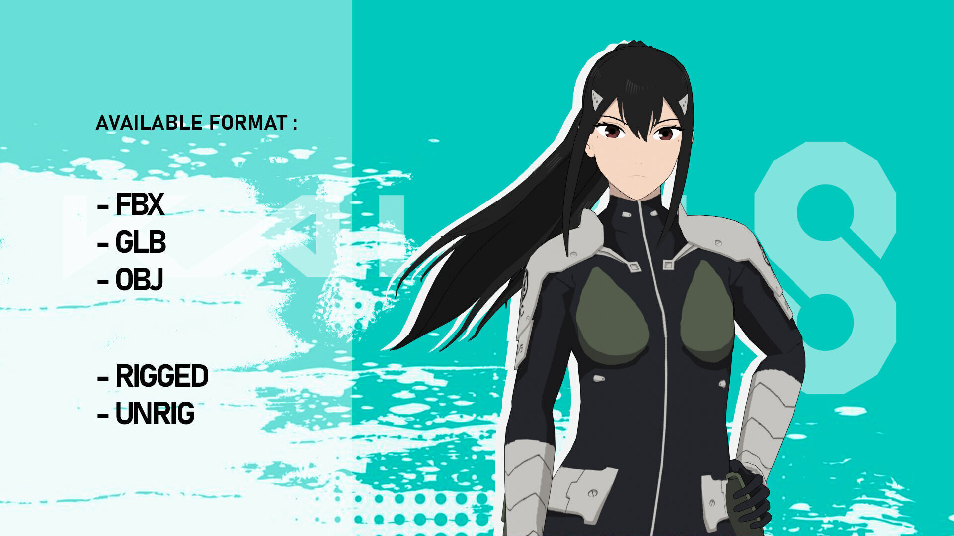 Ashiro Mina - Kaiju No 8 Low-poly 3D model_1