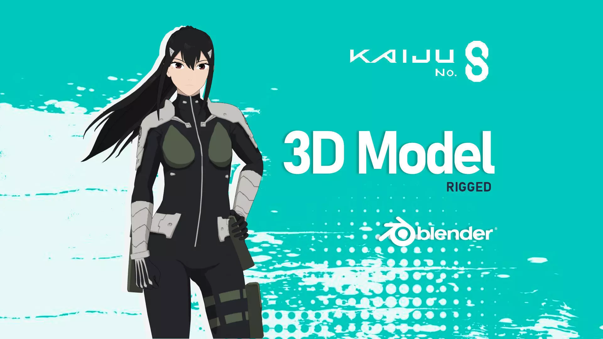 Ashiro Mina - Kaiju No 8 Low-poly 3D model_0