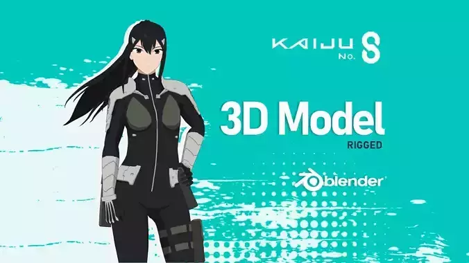 Ashiro Mina - Kaiju No 8 Low-poly 3D model