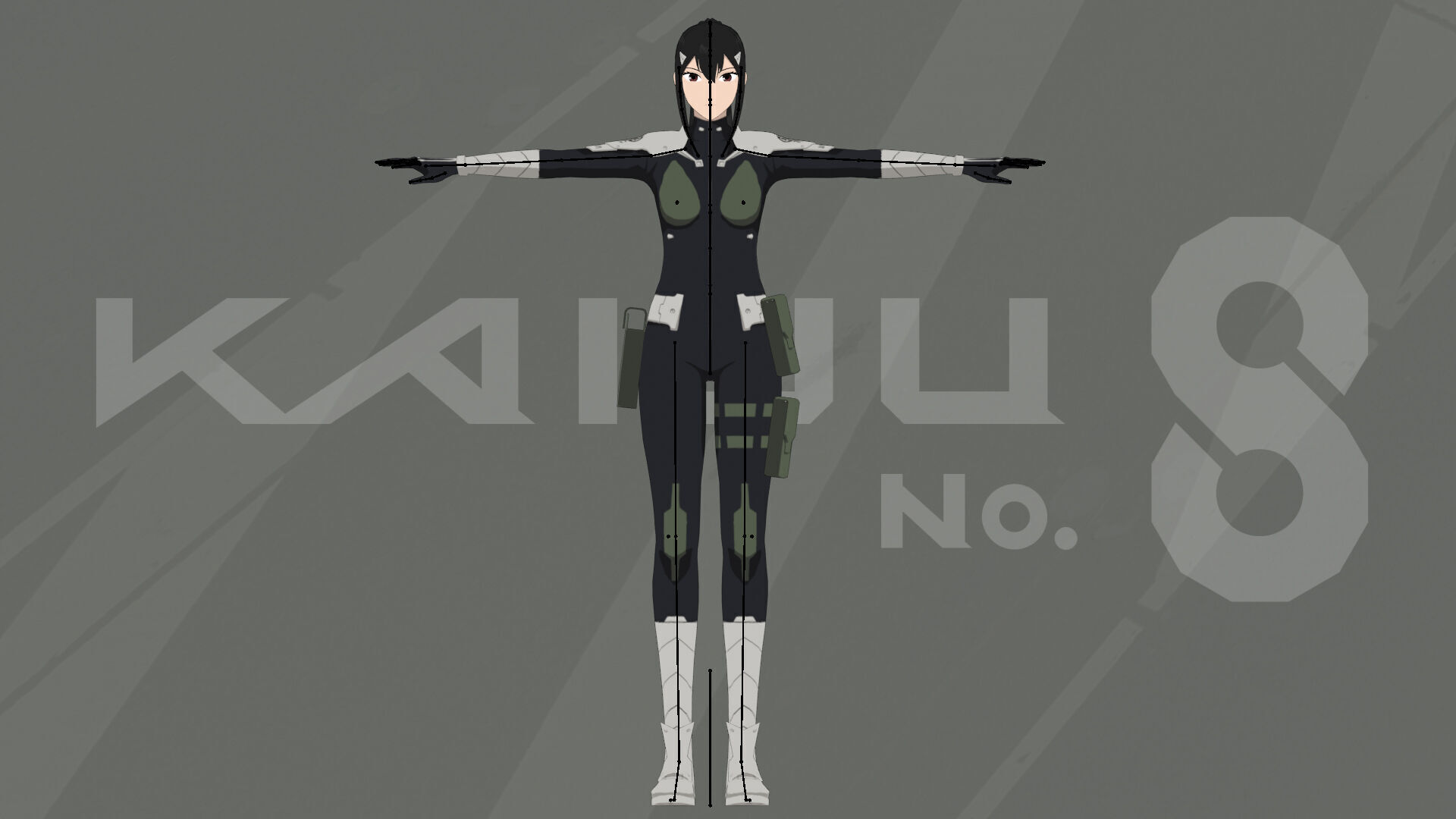 Ashiro Mina - Kaiju No 8 Low-poly 3D model_8