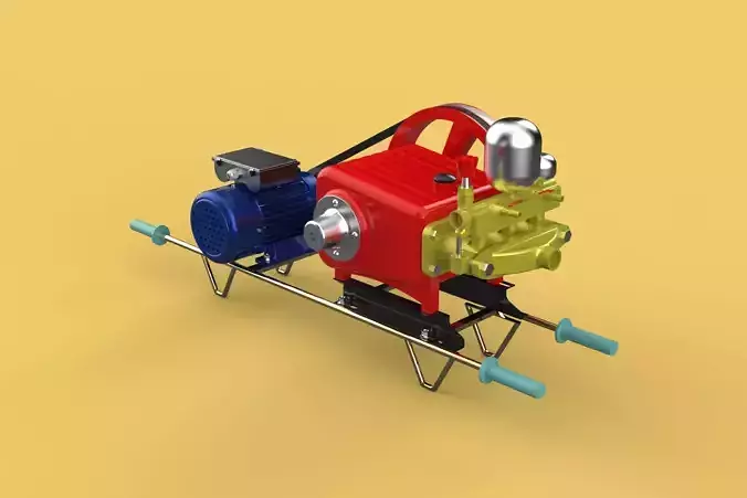 PLUNGER PUMP ELECTRIC MOTOR SPRAYER PRESSURE WATER JET CAR WASH 3D model