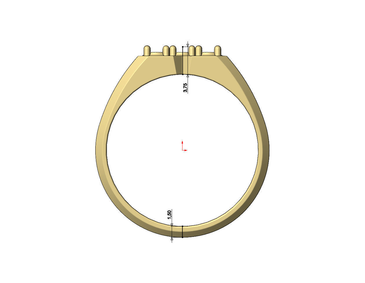 Iced square carved diamond signet ring Us sizes 6to12 3D print model_8