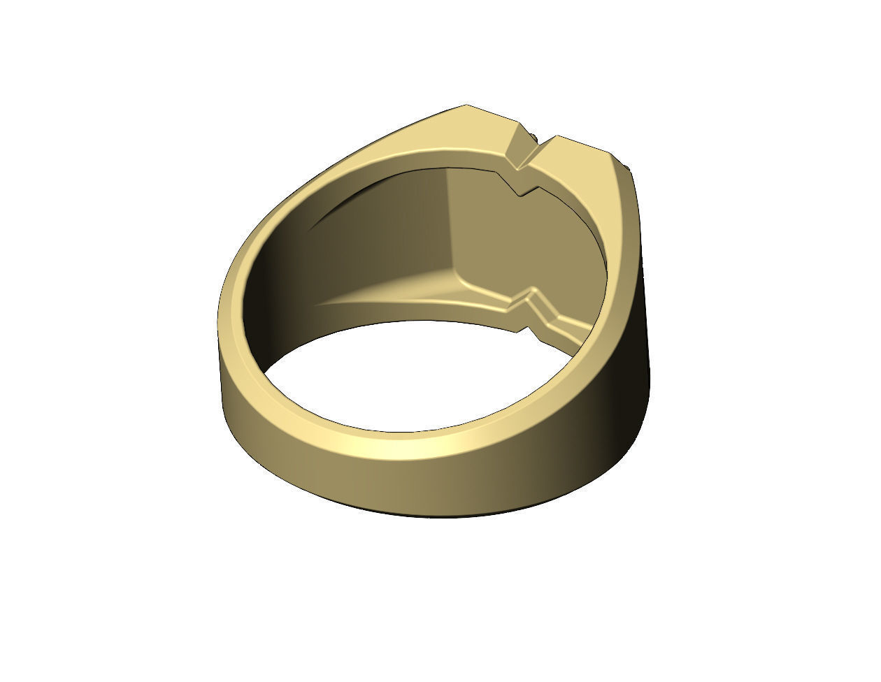 Iced square carved diamond signet ring Us sizes 6to12 3D print model_10