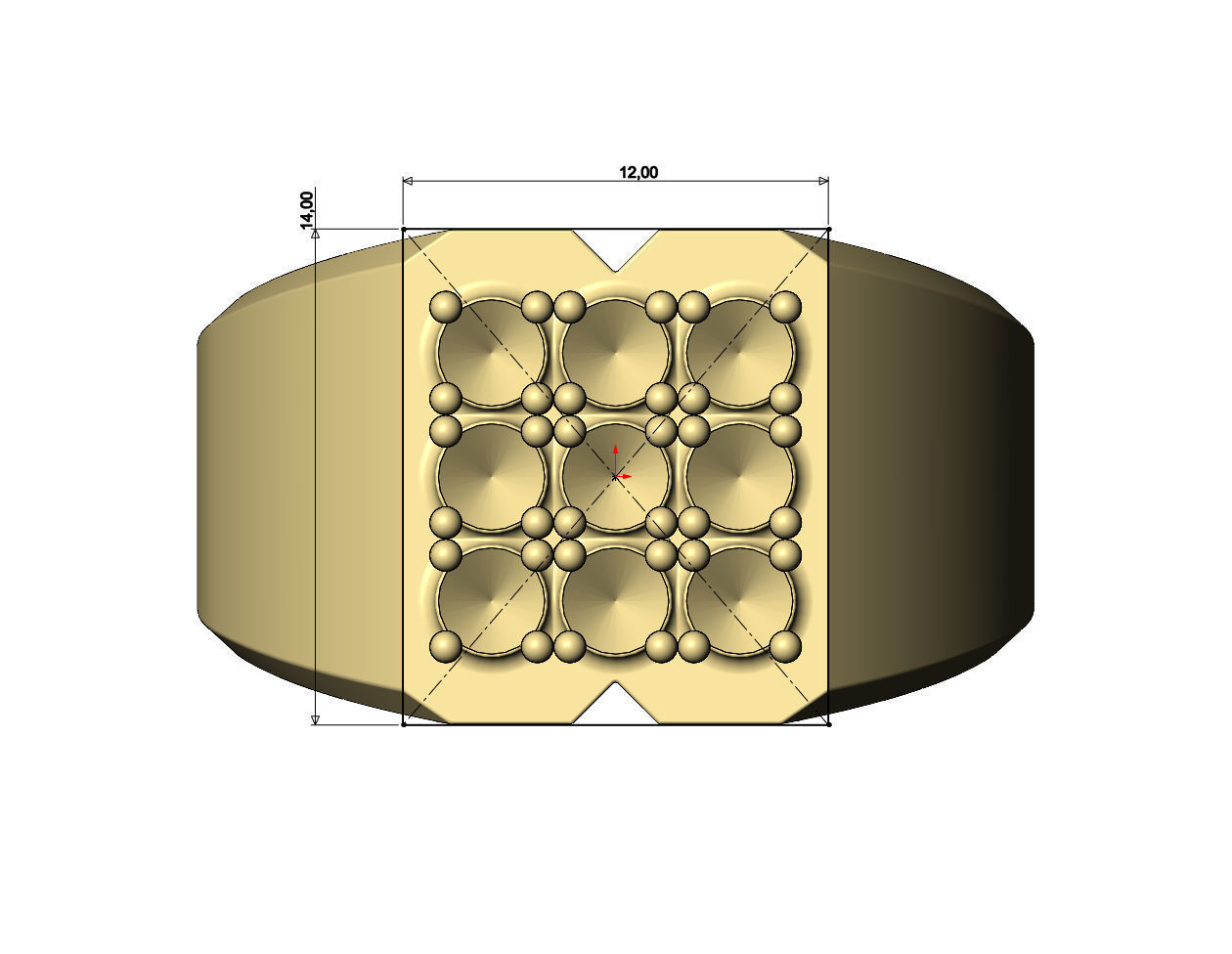 Iced square carved diamond signet ring Us sizes 6to12 3D print model_7