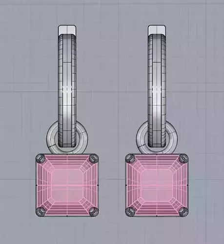 Two variants of the Asher-cut earrings model 3D print model